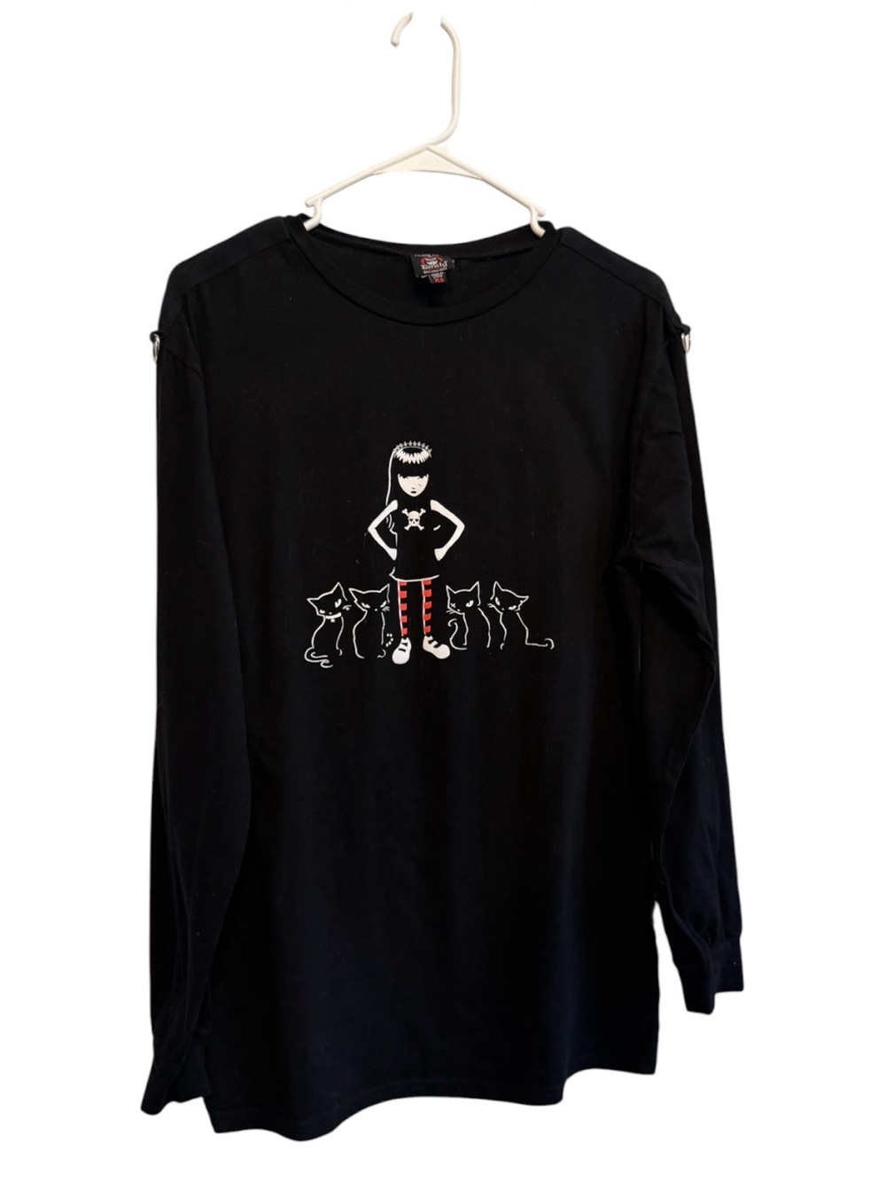 Dolls Kill X Emily The Strange Harness Strap Cats Graphic Tee
